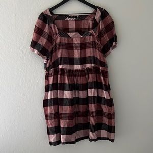 Madewell Square Neck Flannel Dress